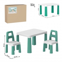 я Стіл з двома стільцями 0440 зелений ТехноК
