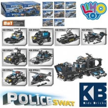 Конструктор KB 5906, поліція, 8шт в дисплеї