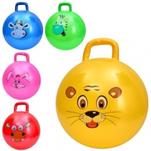 М'яч для фітнесу MS 4301, з ручкою, 5кольорів, у пакеті