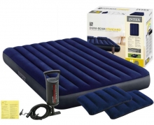 INTEX Велюр матрац 64765, 152см + подушки + насос, (3), в кор-ці