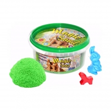 яя Кінетичний пісок Strateg Magic Sand зелений у відрі 350 г (370-5)