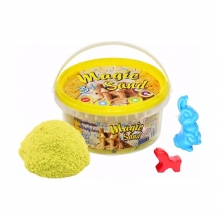 яя Кінетичний пісок Strateg Magic Sand жовтий у відрі 350 г (370-6)