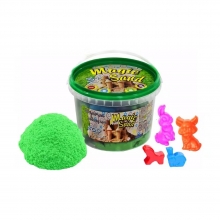 яя Кінетичний пісок Strateg Magic Sand зелений у відрі 500 г (371-5)