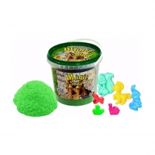 яя Кінетичний пісок Strateg Magic Sand зелений у відрі 1 кг (372-5)