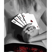 яя Картина за номерами Карти у руках 40х50 см (HH069)