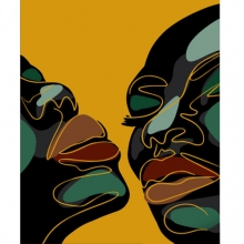 яя Картина за номерами Контури обличчя 40х50 см (DY291)