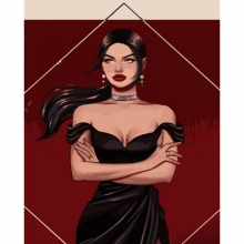 яя Картина за номерами Жінка в чорному 40х50 см (GS700)