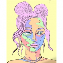 яя Картина за номерами Кольорова дівчина 40х50 см (DY323)