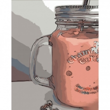 яя Картина за номерами Рожеве смузі 40х50 см (DY330)