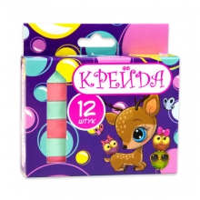 яя Крейда Квадратна шкільна різнокольорова - 12 штук (50114) Strateg