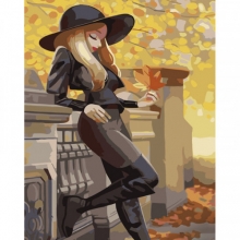 яя Картина за номерами Жінка в чорному 40х50 см (GS864)