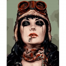 яя Картина за номерами Груба льотчиця 40х50см (GS1174)