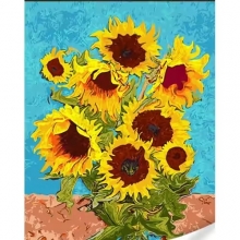 яя Картина за номерами Соняшники на кольоровому фоні розміром 40х50 (GS1623)