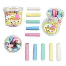 яя Крейда Велика кругла - 16 штук різнокольорова (50139) Strateg