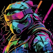 яя Картина за номерами Яскравий захисник на чорному фоні 30х30 см (SH3030-10)