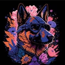 яя Картина за номерами Вірний хранитель на чорному фоні 30х30 см (SH3030-13)