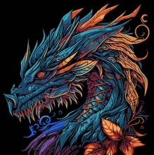 яя Картина за номерами Могутній дракон на чорному фоні 30х30 см (SH3030-20)