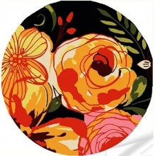 яя Вініл за номерами Рожево-жовті квіти розміром 30х30 см (GP-11)