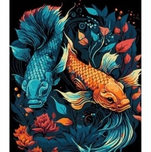 яя Картина за номерами Підводний світ на чорному фоні 30х40 см (FH-6)