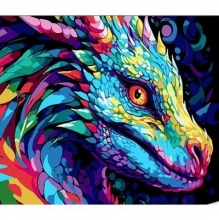 яя Картина за номерами Яскравий образ дракона на чорному фоні 30х40 см (FH-11)