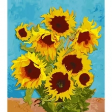 яя Картина за номерами Золоті соняхи на кольоровому фоні 40х50 см (MZ036)