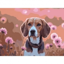 яя Картина за номерами Квітковий пес 30Х40 (SS-1261)