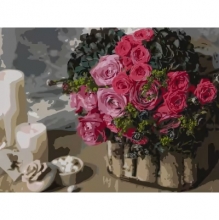 яя Картина за номерами Рожевий букет 30Х40 (SS-1266)