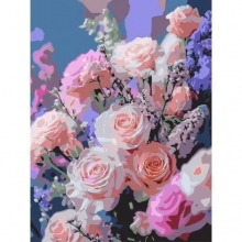 яя Картина за номерами Рожеві квіти 30Х40 (SS-1296)