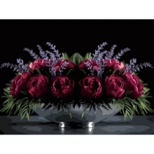 яя Картина за номерами Квітковий настрій на чорному фоні 30Х40 (FH-38)