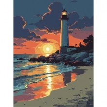 яя Картина за номерами Маяк на заході 30Х40 (SS-1299)